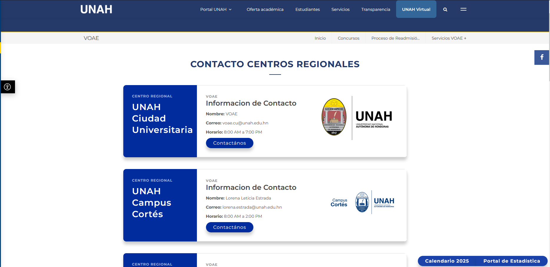 VOAE's regional centers contact list